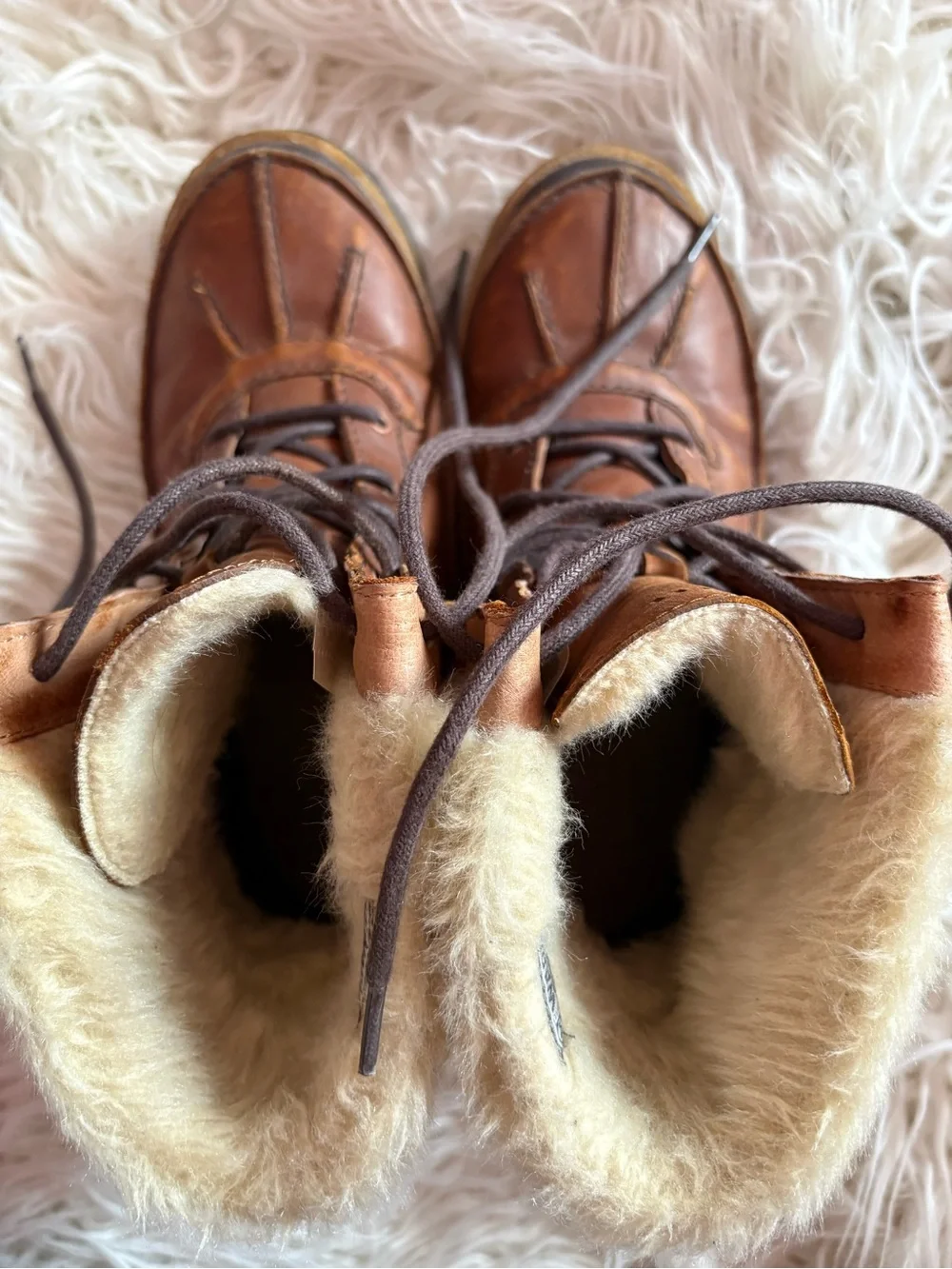 Merrell Tremblant Waterproof Leather Faux Fur Winter Boots Brown Women’s 7.5